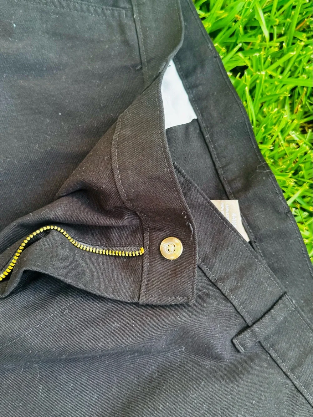 George Men's 44x32 Black Chino Pants Straight Fit